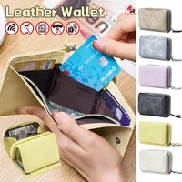 Genuine Leather 3 Folding RFID Change Coin Purse Wallet Money Storage Bag Short Card Holder For Women Men Banknotes Pouch