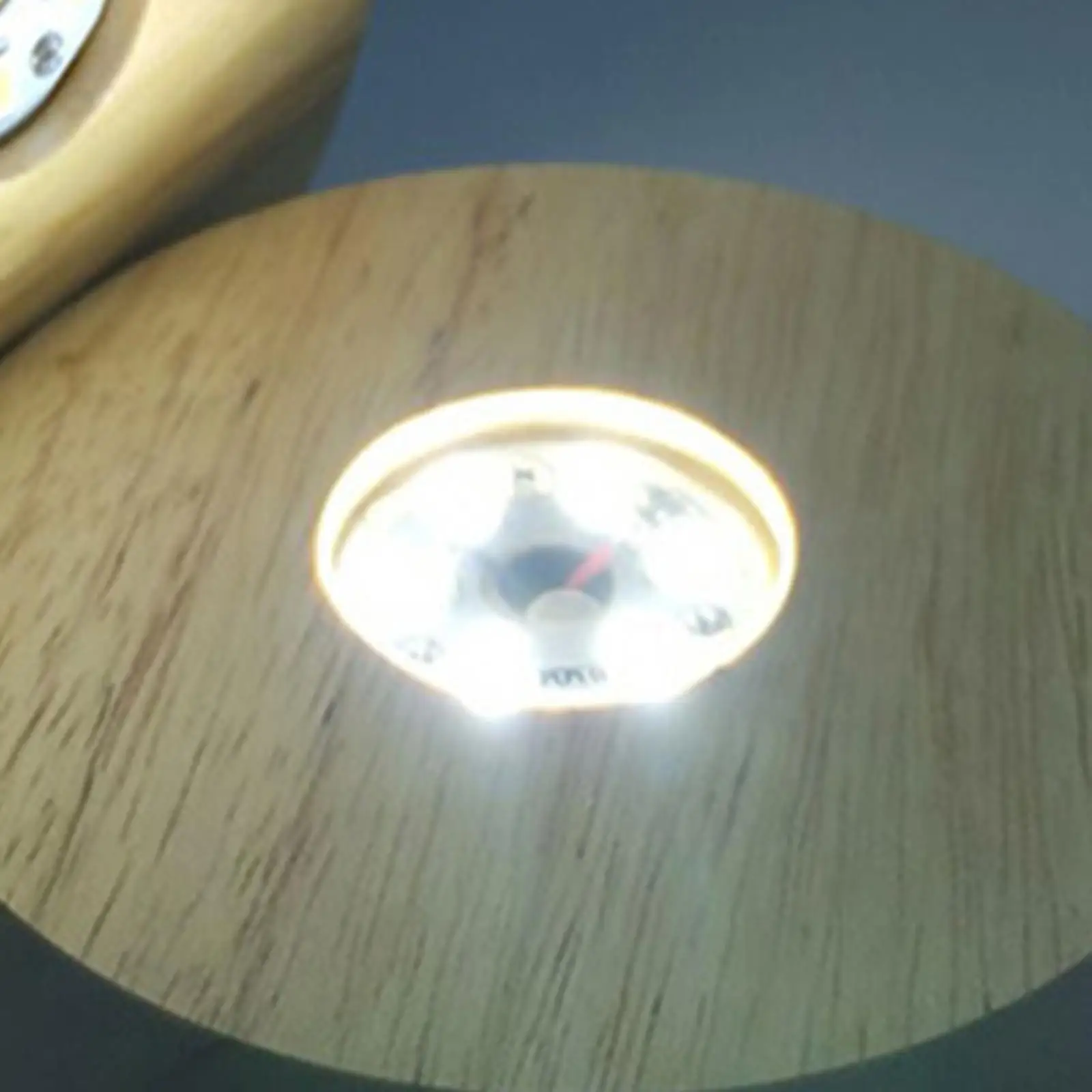 LED Light Wooden Lighted Base Stand Round Lamp Night Light Base Holder for DIY Crystal Acrylic Board