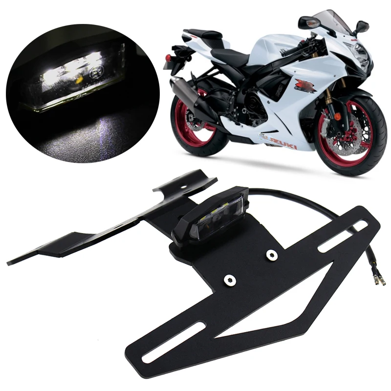 License Plate Holder Bracket Kit For Suzuki GSXR600 GSXR750 GSX-R 600 750 2011-2023 Tail Tidy Fender Eliminator with LED Light