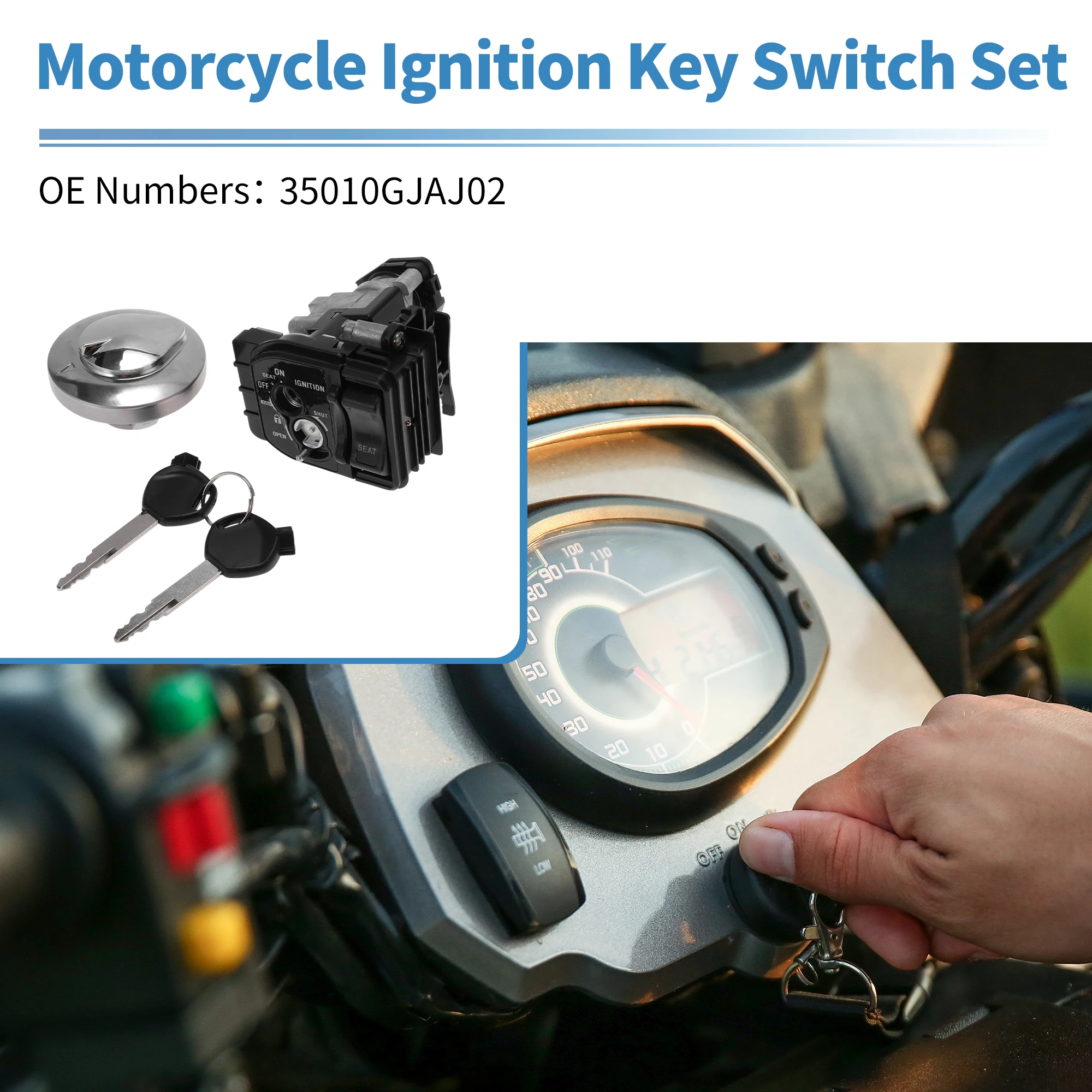 

UXCELL Ignition Key Switch Ignition Switch Lock Set No.35010GJAJ02 for Honda NCW50 2016-24 1 Set