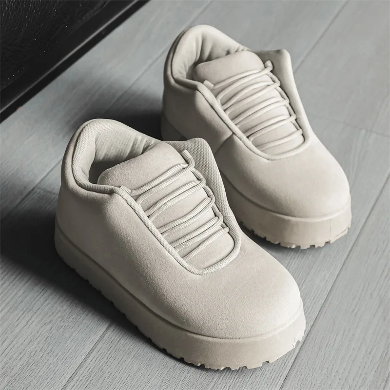 New Men's Bread Shoes Trend Warm Low-top Shoes Wild Comfortable Height-increasing Platform Sneakers Zapatillas Para Hombre