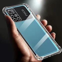 Thickened Airbag Shockproof Clear Soft Tpu Phone Case For Xiaomi Poco M4 Pro 5G case Transparent Back Cover M4pro funda cases