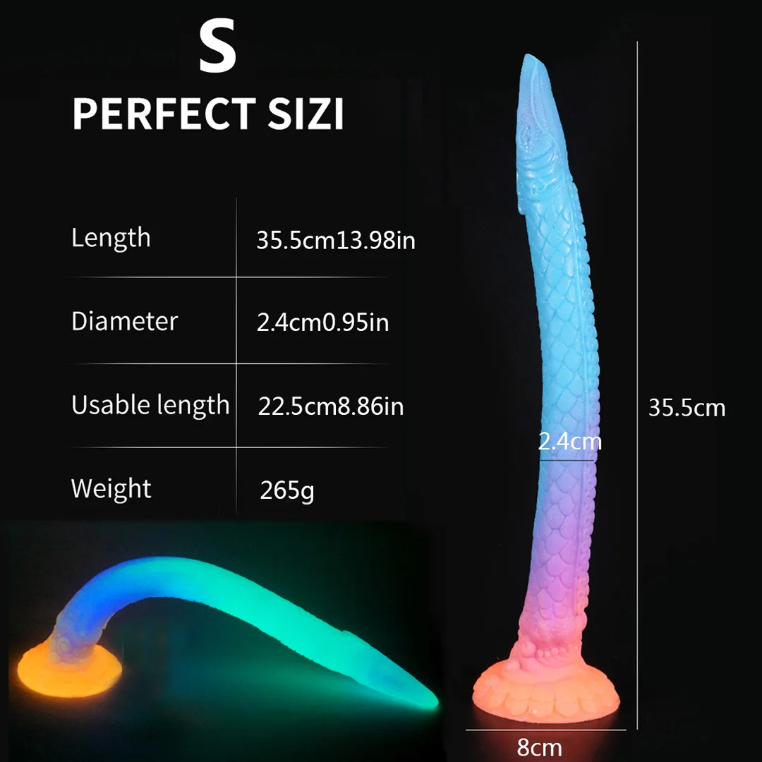 Super Long Luminous Monster Dildo Liquid Silicone Soft Anal Plug Tentacles Penis Anal Massage Butt Plug Men Women Adult Sex Toys - view 3