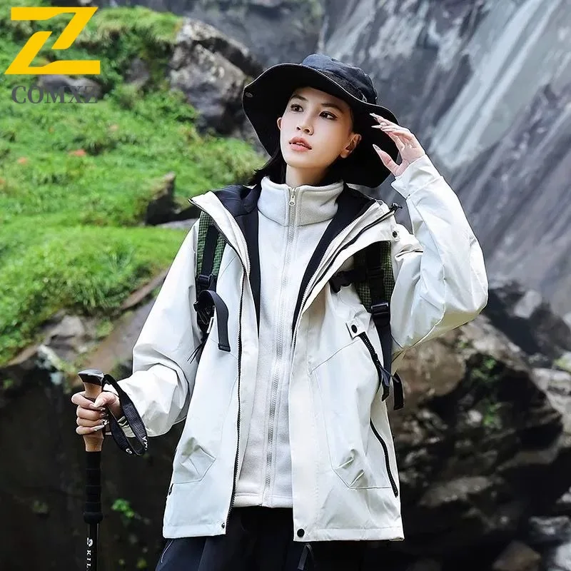 سترة رجالي مميزة من COMXZ 2025 سترات بغطاء للرأس لتسلق الجبال مقاومة للرياح ودافئة للدراجات النارية نمط يومي ملابس خارجية جديدة للخريف #2