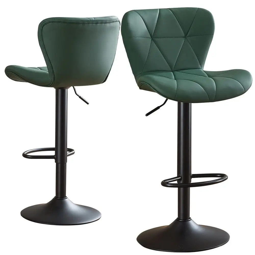 

Stools Set of 2, Adjustable Swivel Barstools, Faux Leather Bar Chairs, Upholstered Counter Height Bar Stool with High Backrest
