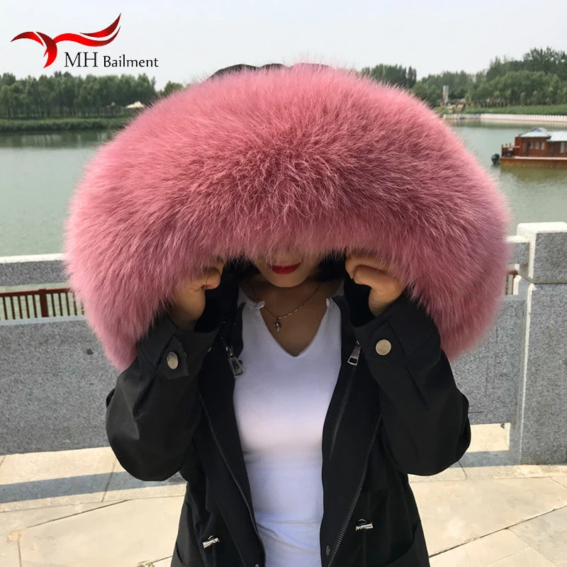 Oversized fox fur collar woman 100% pure natural fox fur collar warm scarf winter multicolor fur collar neck warm shawl ladies