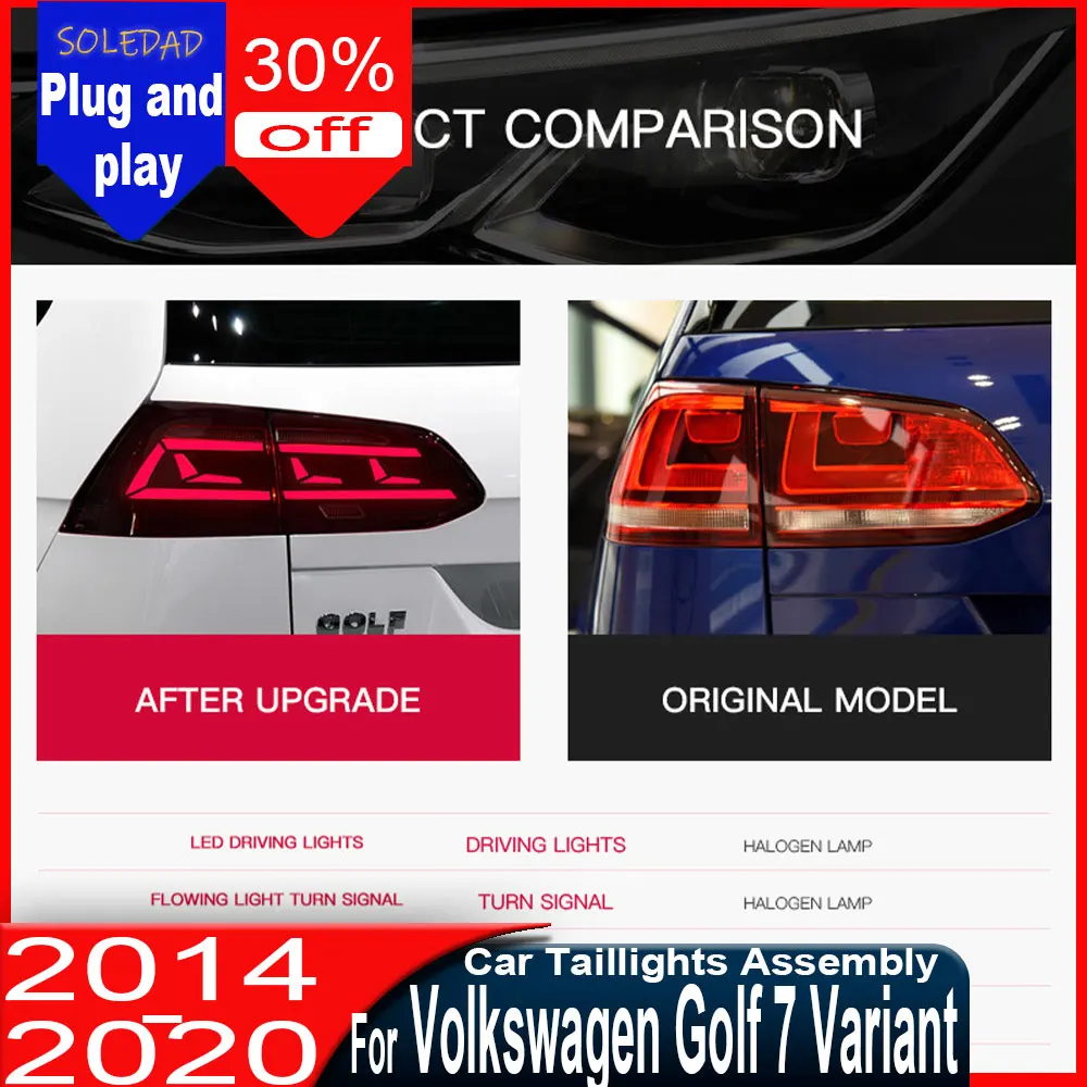 Car Tail Lights For Volkswagen  Golf 7 Variant VW 2013-2020 sport Rear Brake Turn Signal Automotive Accessories