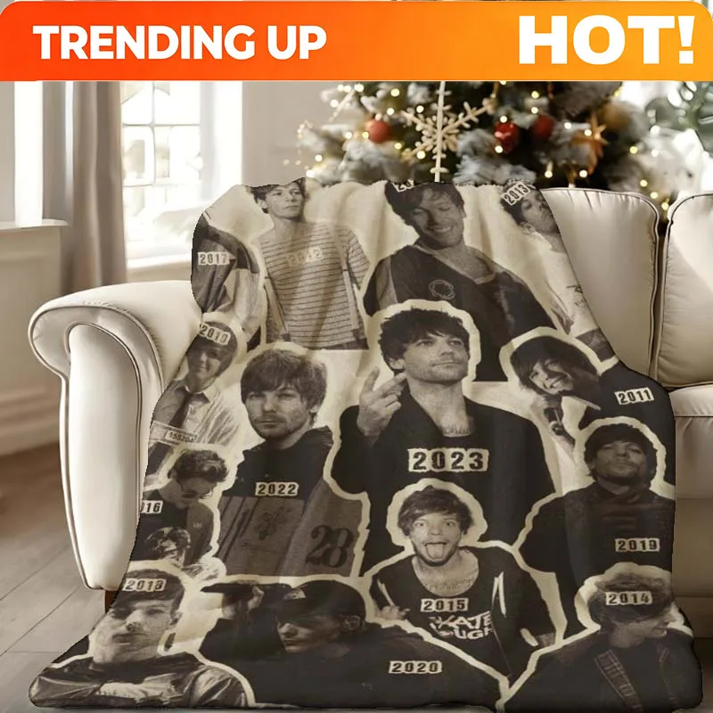Customize A 1D Years Collage Printed Flannel Blanket, a Comfortable Throw for All Seasons, Perfect for Home Decor, an Ideal Gift