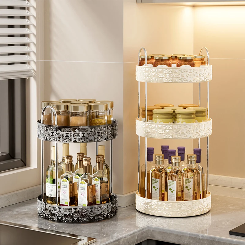 Organizador de Maquillaje Giratorio de Dos/Tres Niveles con Rotación de 360 Grados - Bandeja Giratoria, Adecuado para Encimeras de Baño, Tocadores, Productos de Cuidado de la Piel y Almacenamiento de Perfumes - Organizador Giratorio que Ahorra Espacio