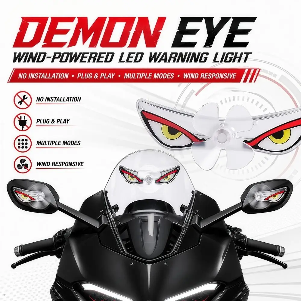 Wireless Wind Energy LED Light Blinking Dynamic Light Self-Adhesive Car Warning Lights Cool Motorcycle Atmosphere Light