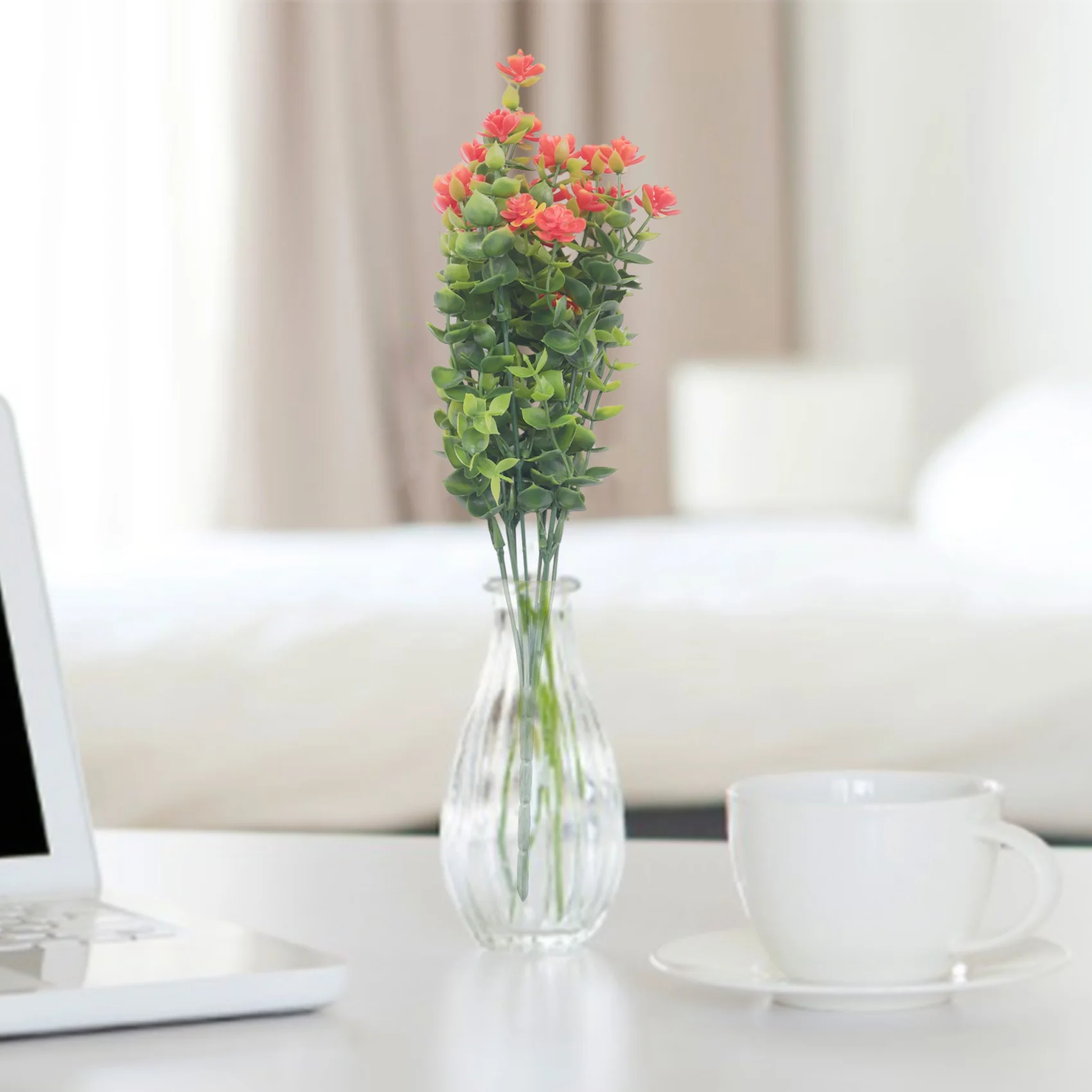 

НОВЫЕ 8 шт. уличные УФ-растения, 8 ветвей, искусственная пластиковая зелень, кустарники, растения в помещении, на улице, подвесной кашпо, кухня, дом, свадьба, O