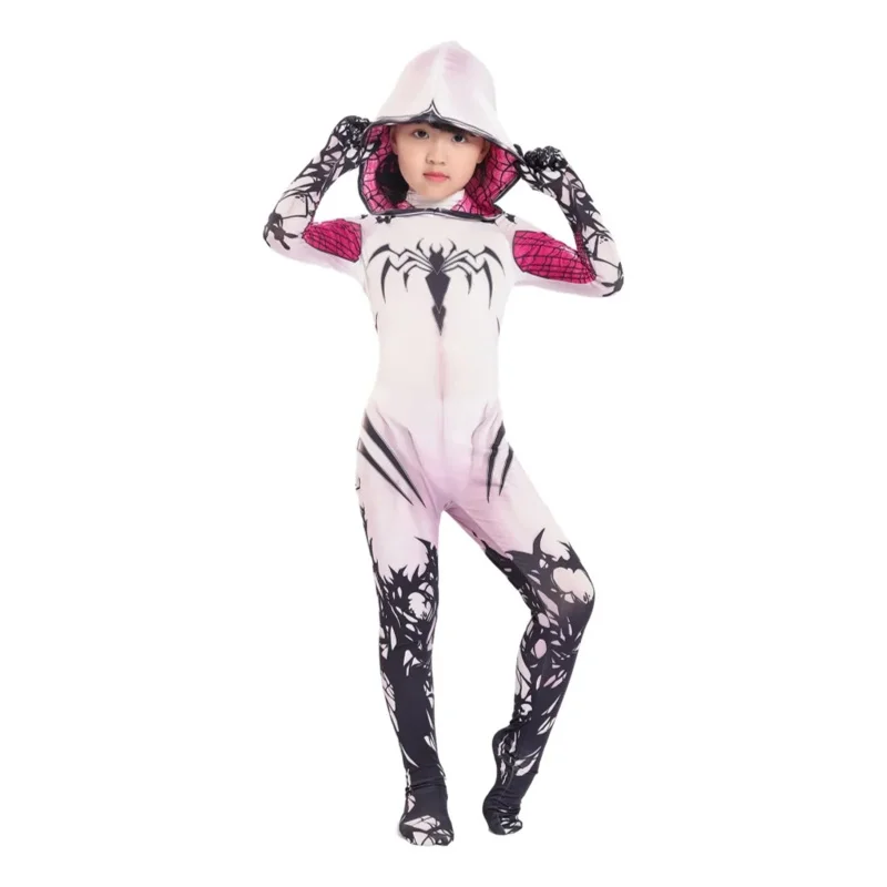

Cosplay Anime Gwendolyn Maxine Cosplay Costumes for Girls Spider Gwen Stacy Cosplay Cloak Jumpsuits with Headgear Spider Ha 72th