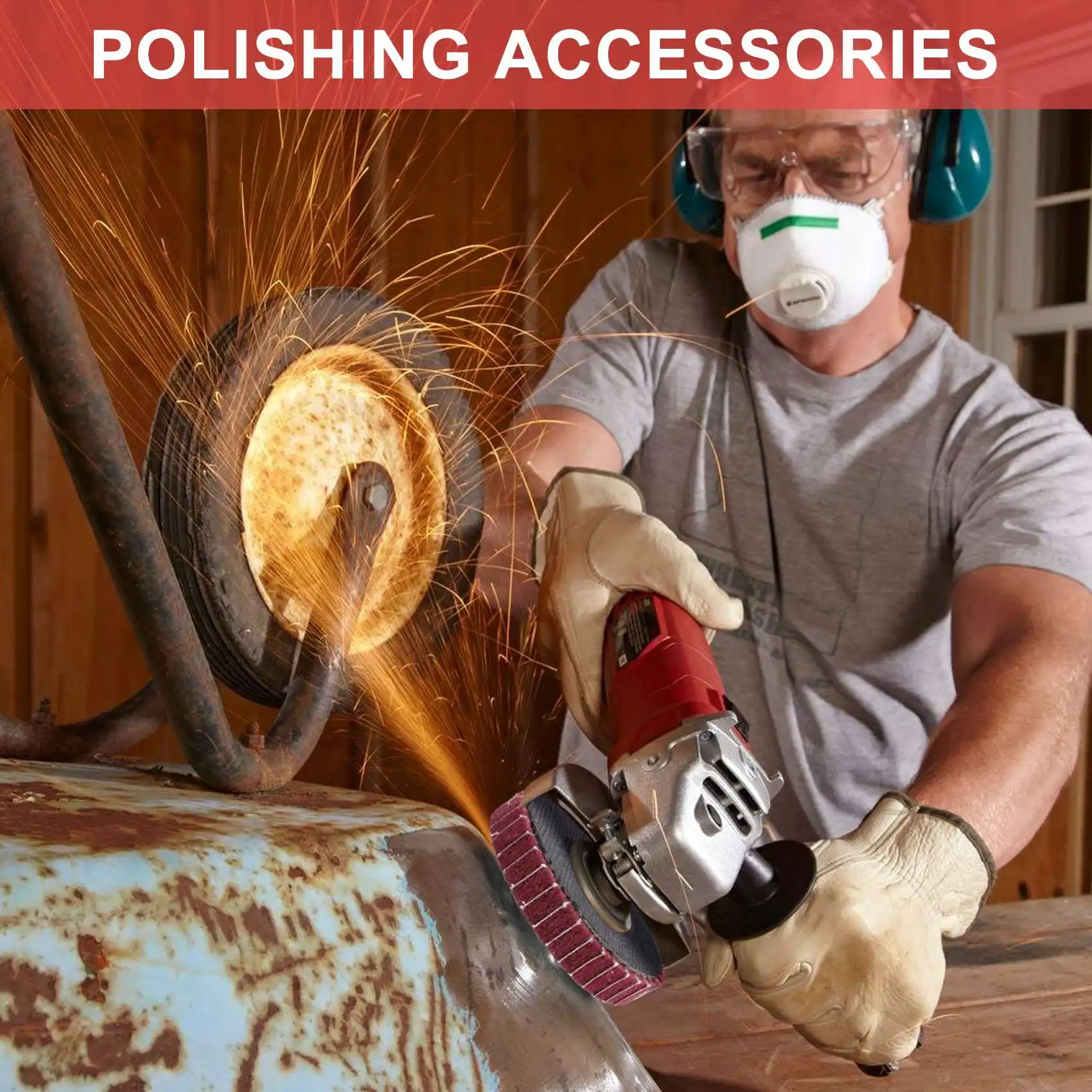 

НОВЫЕ 8 шт. 4-дюймовые красные и зеленые лепестковые диски из нейлонового волокна, набор в ассортименте, шлифовальные полировальные круги для угловой шлифовальной машины