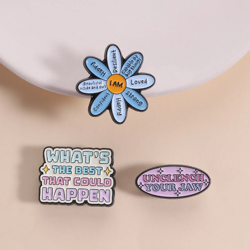 Mental Health Quotes Enamel Pins Be the Reason Someone Smiles Today TWAS THE TISM M'LORD ADHD Brooches Lapel Badge Jewelry Gifts