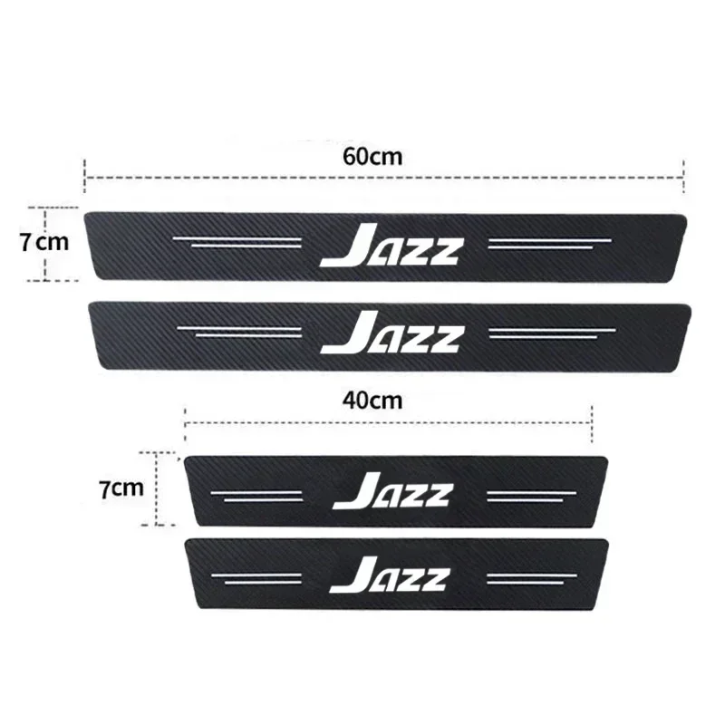 Luminous Car Door Sill Trim Anti Stickers for Honda Jazz Logo Entry Pedal Scuff Scratch Film Trunk Bumper Threshold Strips