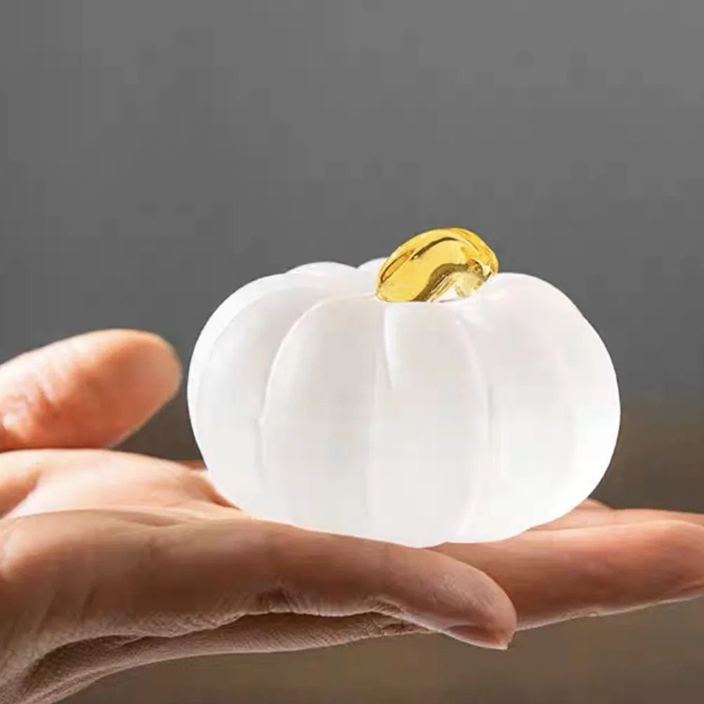 

Crystal Glass Paperweight Pumpkin Shape for Calligraphy Practice Heavy Desk Accessory Smooth Surface Safe Traditional Art Craft