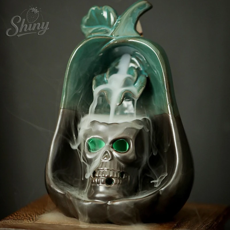 

Pumpkin Skull Alabaster Pouring Incense Burner Ornaments Home Indoor Incense Burner Home Decor Decoration