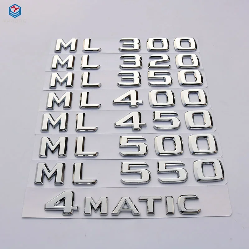 

3d Trunk Car Lettering Stickers For Mercedes Benz W166 W163 W164 ML300 ML320 ML350 ML400 ML450 ML500 ML550 4MATIC Emblem Logo