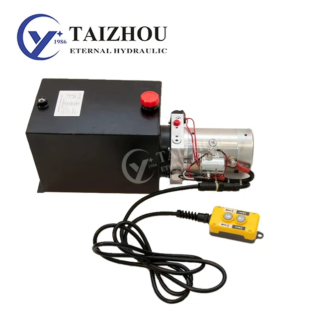 Tool-Tuff Double Acting 12 Volt DC 220V Dc 24V 48V Electro Hydraulic Power Unit Remote, Dump Trailer Hydraulic Pump Power Unit