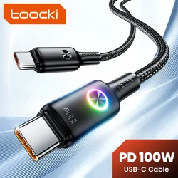 Toocki Colorful Type C To Type C Cable PD 100W 5A Fast Charging USBC To USB C Cable For Macbook Samsung Huawei Xiaomi Data Wire