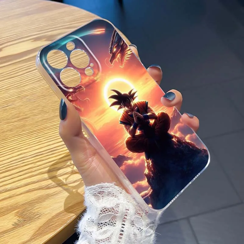 เคสโทรศัพท์ใสแบบนิ่มลายโลโก้โกคู ดราก้อนบอล สำหรับ Apple iPhone 17 Air 16e 16 15 14 13 12 11 Mini Pro Max Plus