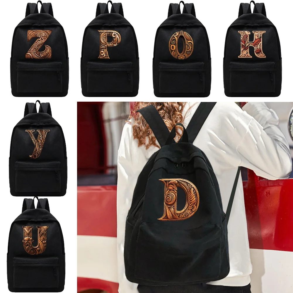 Backpack Fashion Backpack Outdoor Leisure Unisex Large Capacity Backpack Casual Daypack for Weekender Wood Art Letter Printed