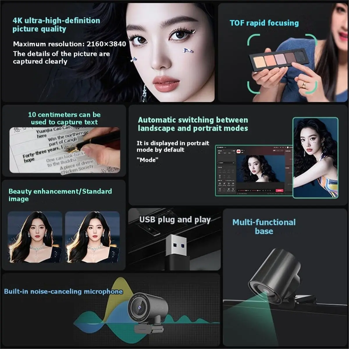 Aliexpress “QUALITY EXCELLE“4K Webcam NX6S Smart Cam 2160x3840 USB Camera for Computer/Laptop TOF Autofocus Sensor 60FPS@1080P Web Camera - Aliexpress Deal