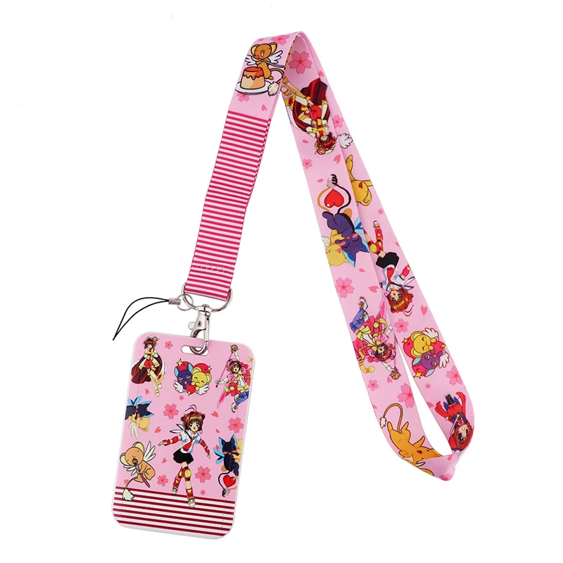 Card Captor Sakura Neck Strap Lanyards ID badge card holder keychain Mobile Phone Strap Gift Ribbon webbing necklace Gifts