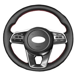 Hand Naaien Stiksels Auto Auto Stuurhoes Wrap Voor Kia Seltos 2021 2022 2023 K3 2019-2023 vlecht Op Stuurwiel