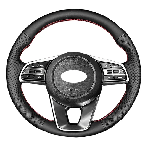 Cubierta para volante de coche, costura a mano, envoltura para Kia Seltos 2021 2022 2023 K3 2019-2023, trenza en el volante
