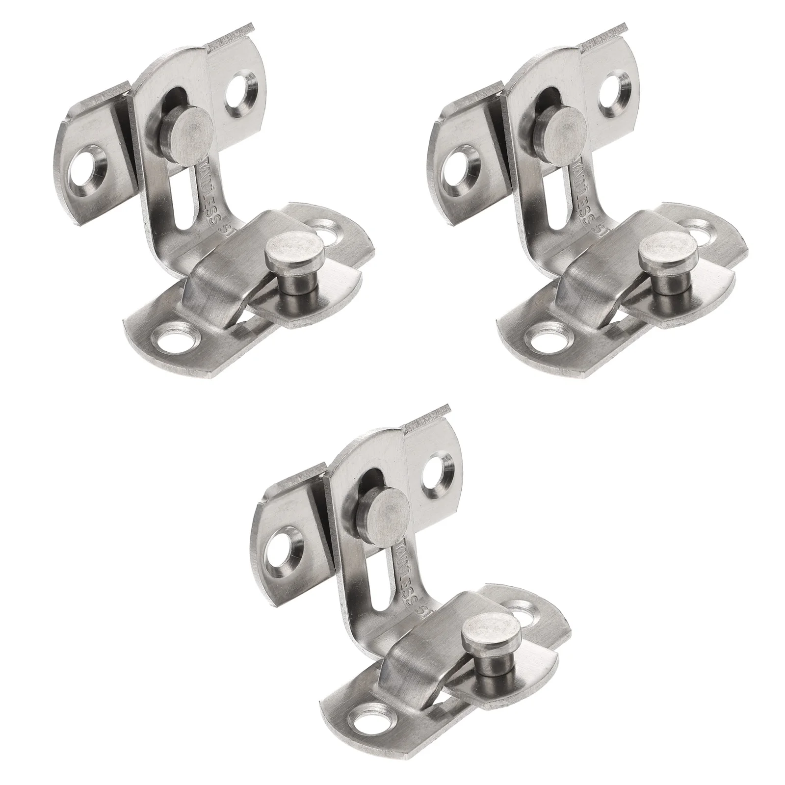 

3 set 3 Sets Stainless Steel Door Latch Corrosion Resistant Durable Security Lock For Bathroom Garage Cabinet Sliding Barn Door