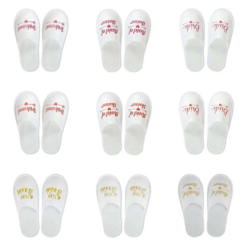 1Pair Bride Wedding Decoration Bridesmaid Party Slippers Ladies Party Supplies