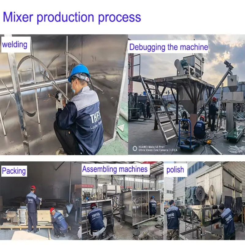 For 200l 500l 900l 1000l SS304 Double Screw Ribbon Blender Mixer Dry Powder Mixing Machine for Chemicals