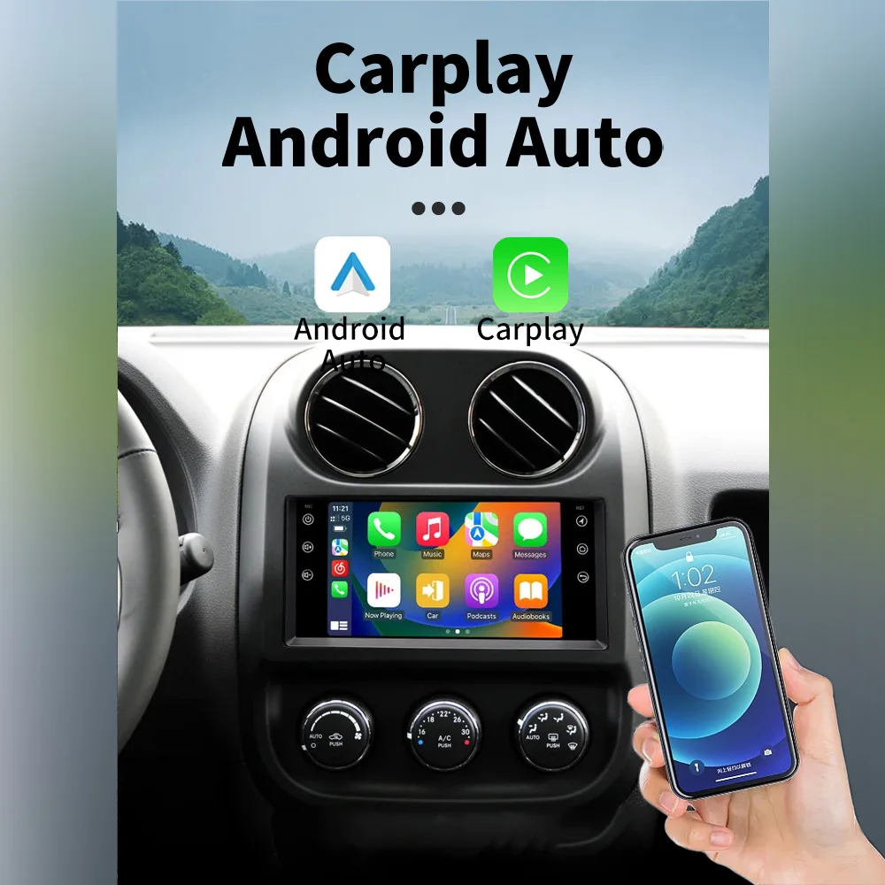 For Dodge Journey 2008-2011 Carplay Radio Stereo Head Unit 1 Din 7" Screen Android Car Multimedia GPS Navigation Autoradio view 3