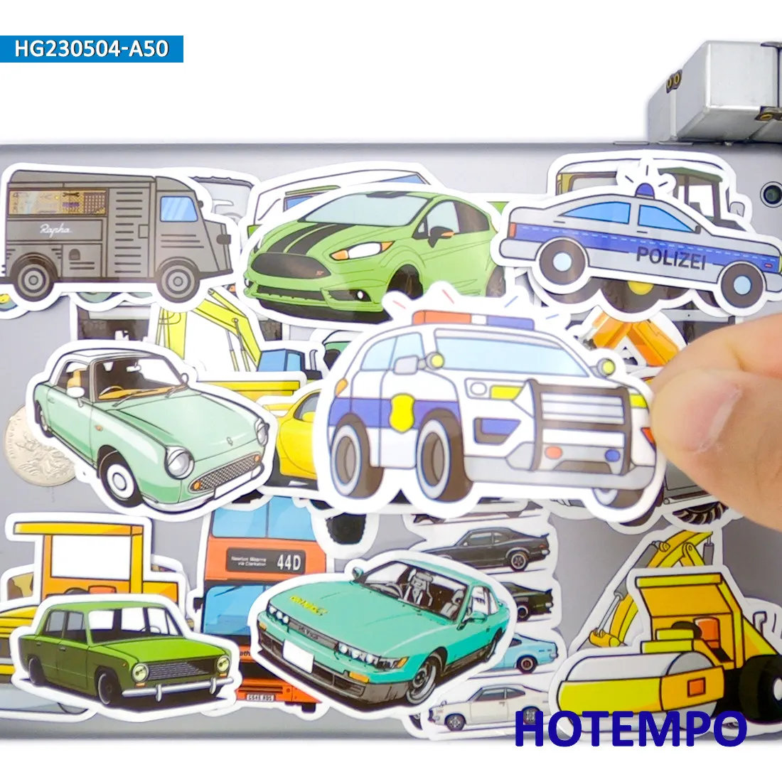 20/30/50枚、特殊車両ステッカーセット、混合車バストラック、ラップトップ、車、電話、オートバイ、荷物用、面白いステッカーパック