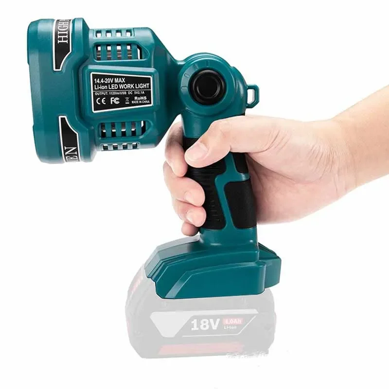 Lampada da lavoro a LED 3W/12W per batteria agli ioni di litio Bosch 18V BAT618 BAT609G torcia a lanterna portatile illuminazione esterna con USB