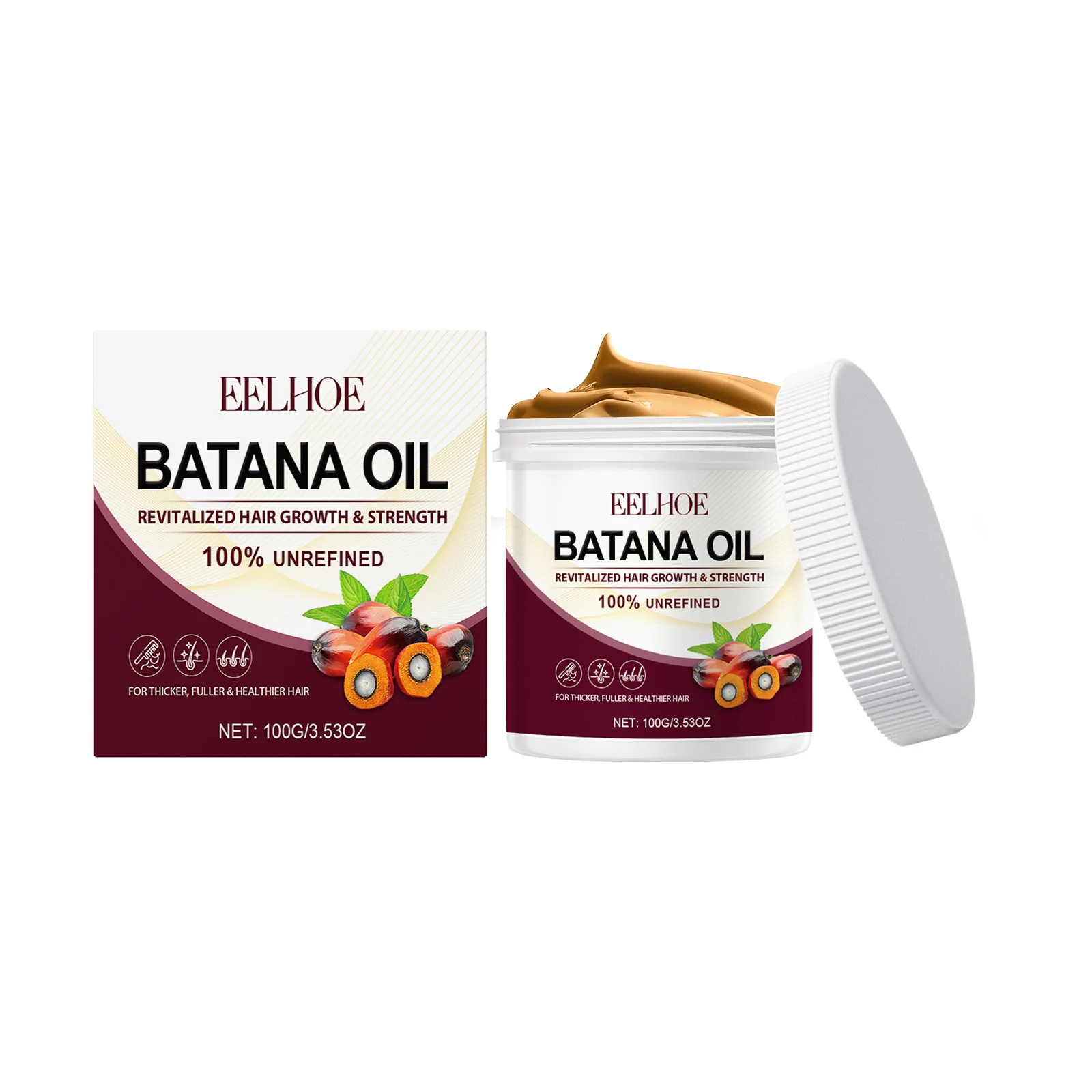 

Batana Hair Conditioner Smooth Hair Treatment Nourish Scalp Strengthening Dense Hair Breakage Remove Split End Hair Conditioner