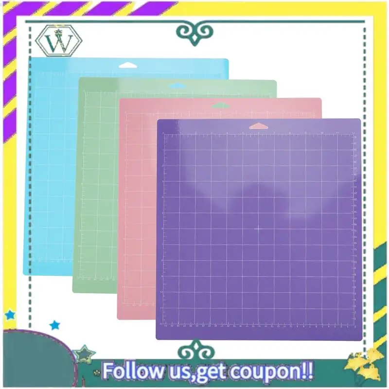 NEW 4 Pcs Mixed Color PVC Cutting Mat Grid Cutting Pads Cutting Plotter Pad Replacement Accessories For Cricut Maker/Cameo 4