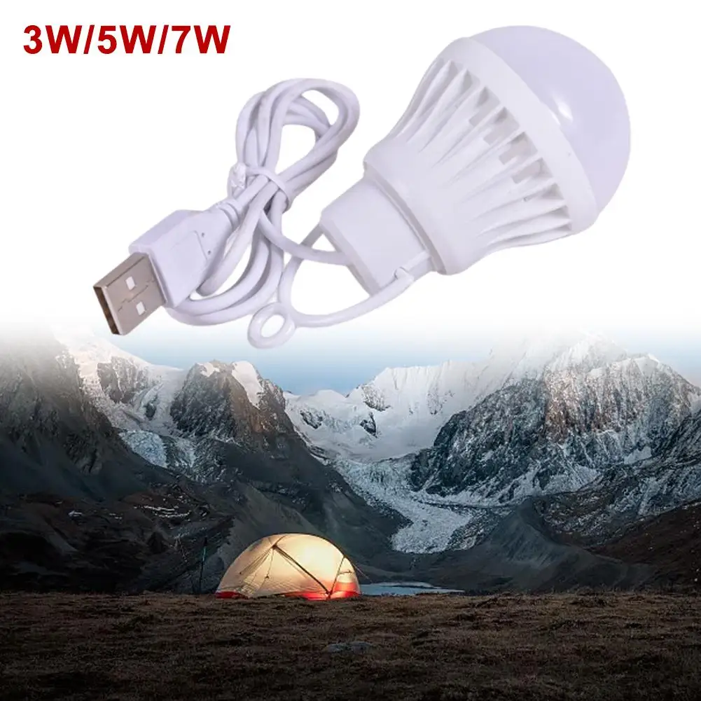 USB Bulb 5V Power Book Lights Student Learning Desk Camping Portable Hiking Travel Mini Work LED Lamp Reading Tent Bulb X8H0