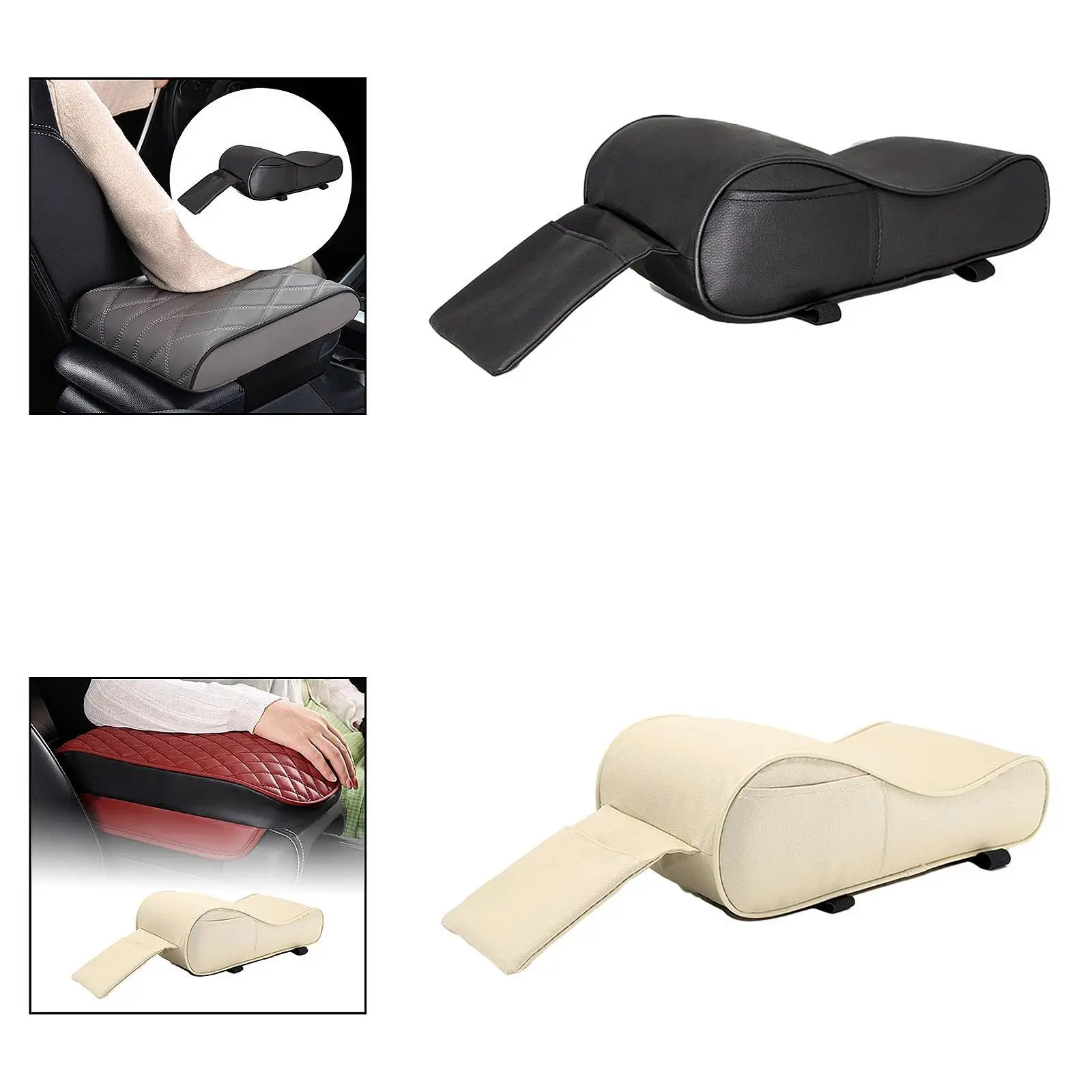 

Generic Car Armrest Cushion Arm Rest Covering with Storage Bag Interior Accessories Waterproof Center Console Cover Protector