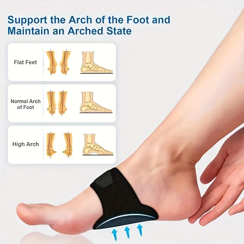 2PC Arch Foot Pads Foot Center Shock Absorption With Hole Arch Support Breathable Hole Foot Pads Flat Foot Adjustment Tool
