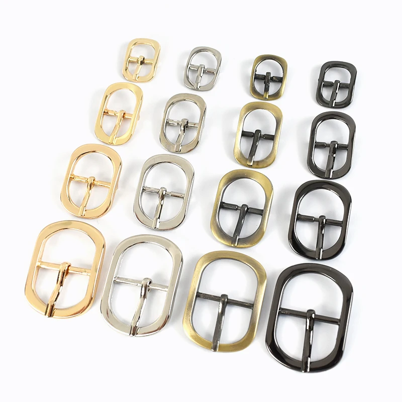 10Pcs Metal Pin Buckle 12-38mm Belt Buckles Bag Strap Adjuster Clasp Webbing Sling Hook Garment Slider Clasps Hardware Supplies