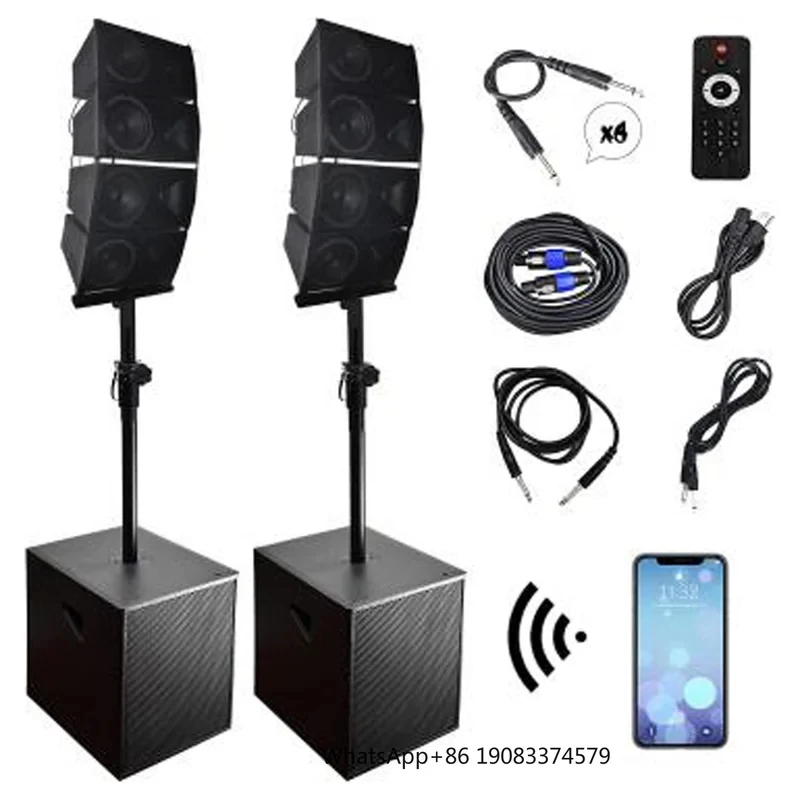 Sistema de Sonido Profesional de 6000W con 2 Subwoofers de 18 Pulgadas, Equipo de Karaoke, Altavoz PA, Subwoofer Activo + Altavoz Line Array