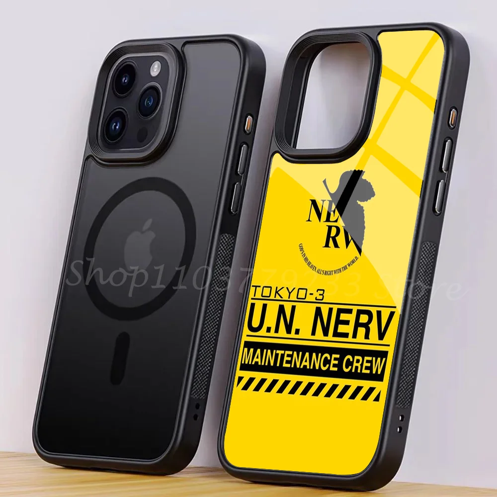 TOKYO-3 NERV Phone Case For IPhone 15 14 13 Pro Max 11 Mini Alex Mirror For Magsafe Wireless Charging Cover