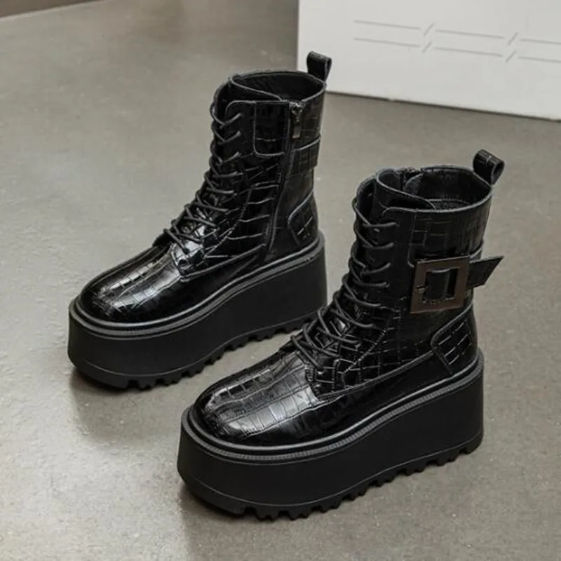 

Новые роскошные женские армейские ботинки 8 см, ботильоны, кроссовки на платформе, весна-осень, теплая зимняя женская обувь на меху из натуральной кожи, ботинки