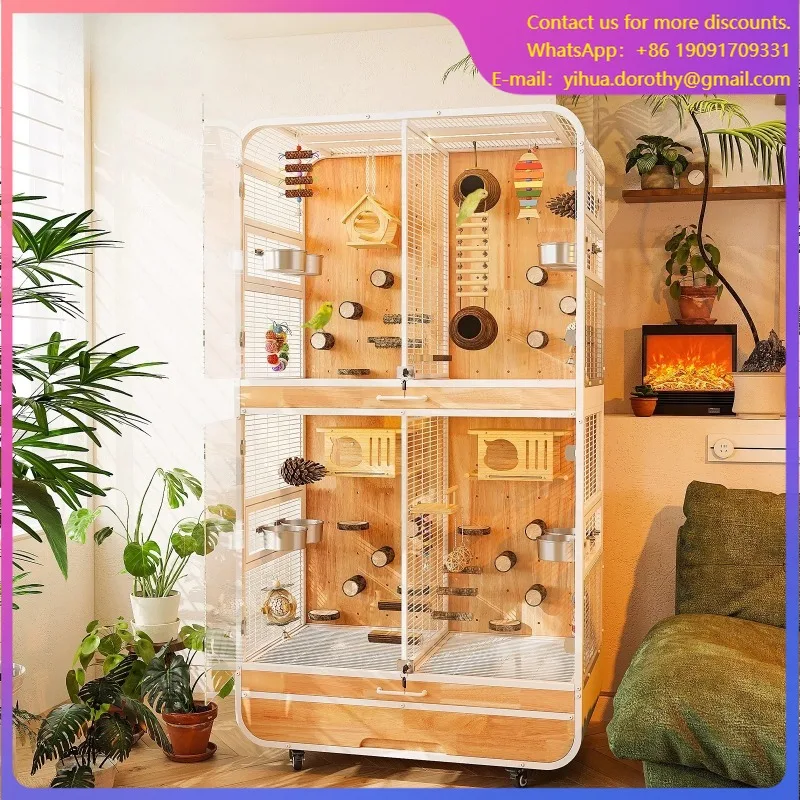 Large Bird Cage, Parrot Cage, Ecological Breeding, Layered Luxury Bird Villa