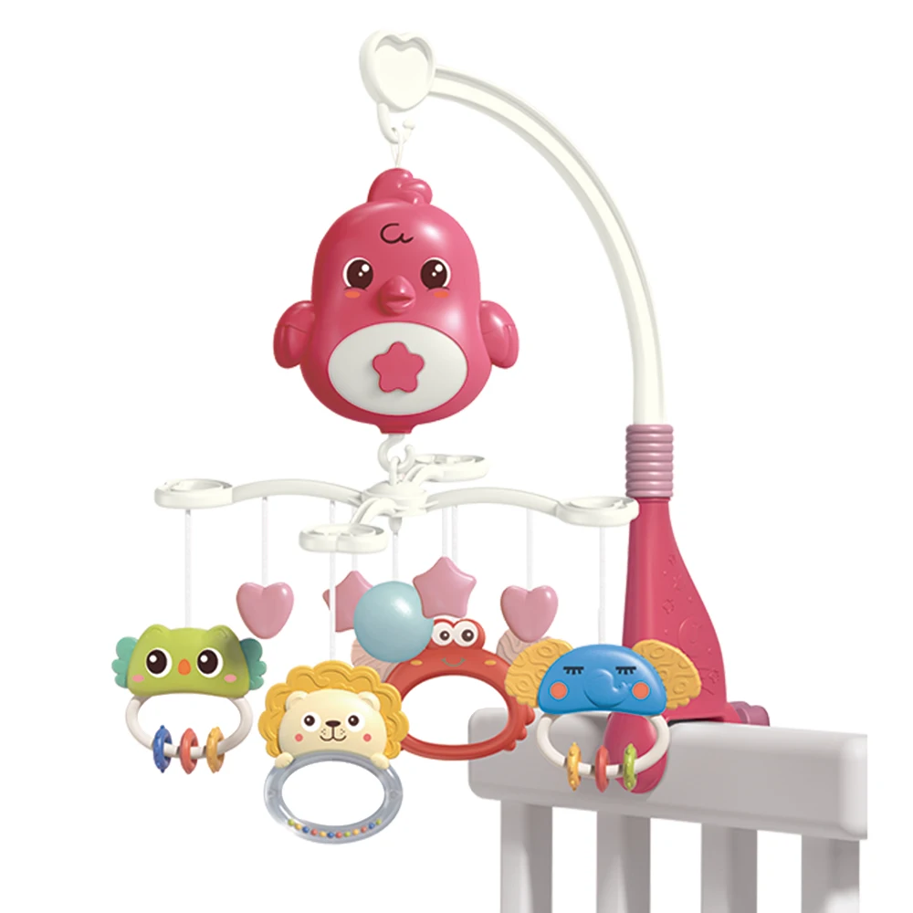 Cuna móvil con luces de música para bebé, juguete giratorio colgante con proyección de estrellas, bonito