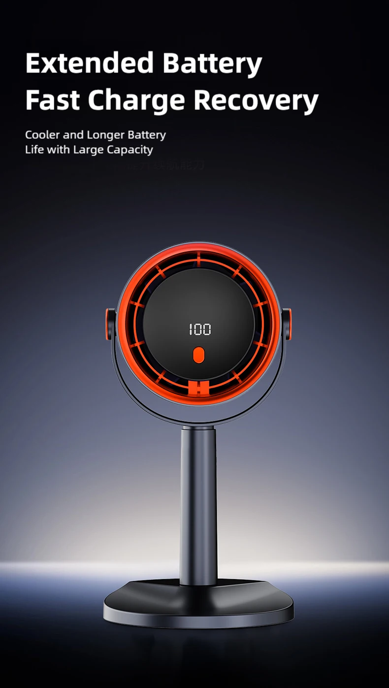TINSOL Neuer Turbinen-Elektroventilator ohne Rotorblätter, tragbarer Outdoor-Campingventilator, mit Timer-Funktion, geeignet für Büro- und Heimgebrauch. – Detail 16