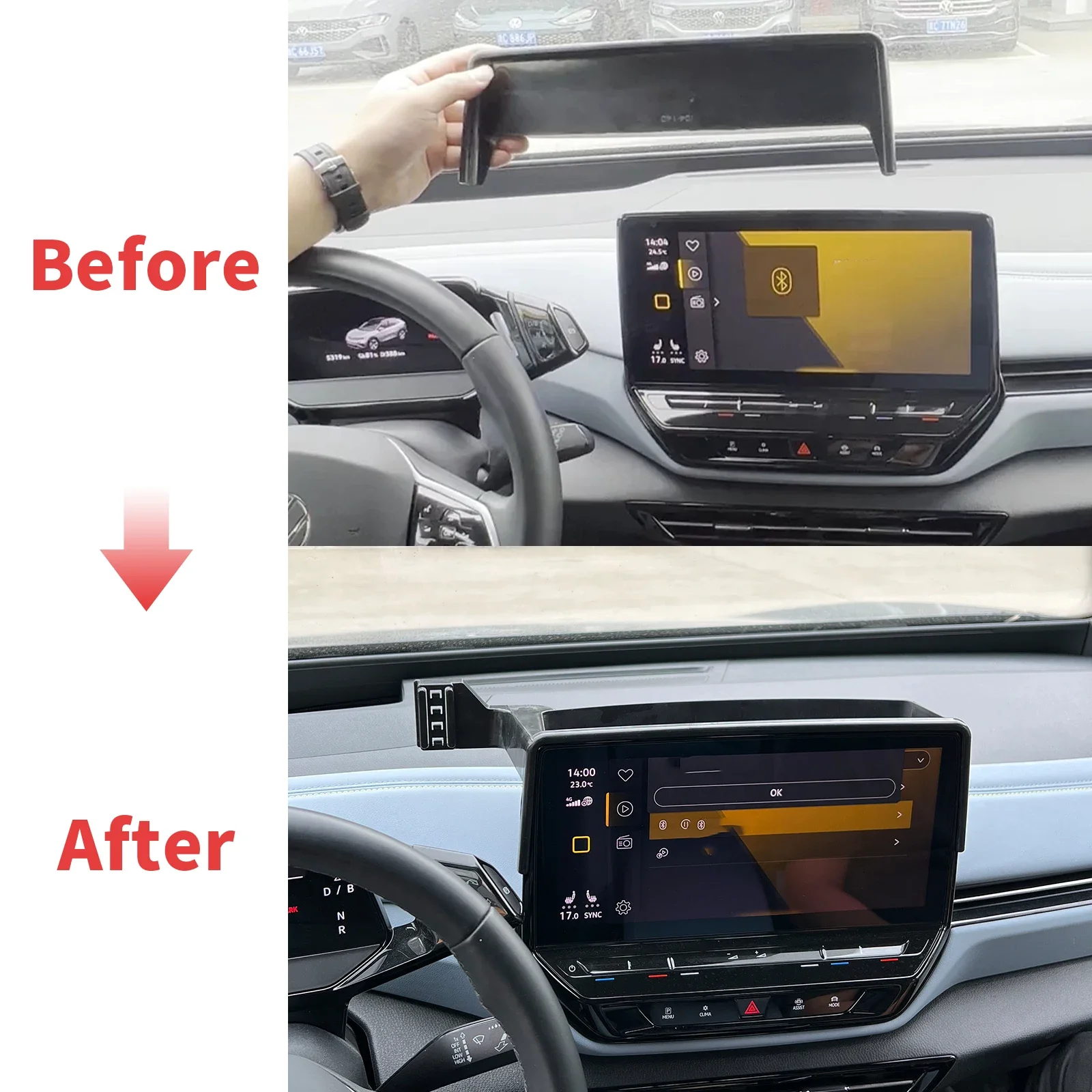 مناسب لسيارة VW ID4 ID.4 2021 2022 2023 حامل هاتف قاعدة الشاشة مشبك آمن للسيارة اكسسوارات #2