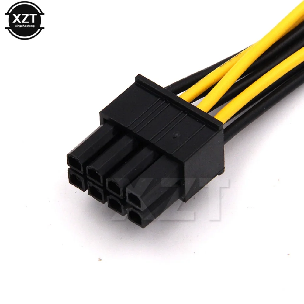 10PCS 16cm 8Pin To Dual 4Pin Video Card Power Cord Y Shape 8 Pin PCI To Dual 4 Pin Graphics Card Power Cable Adapter Wholesale